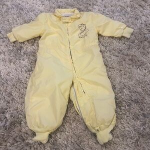 Vintage Tidykins yellow snowsuit 12/18 months